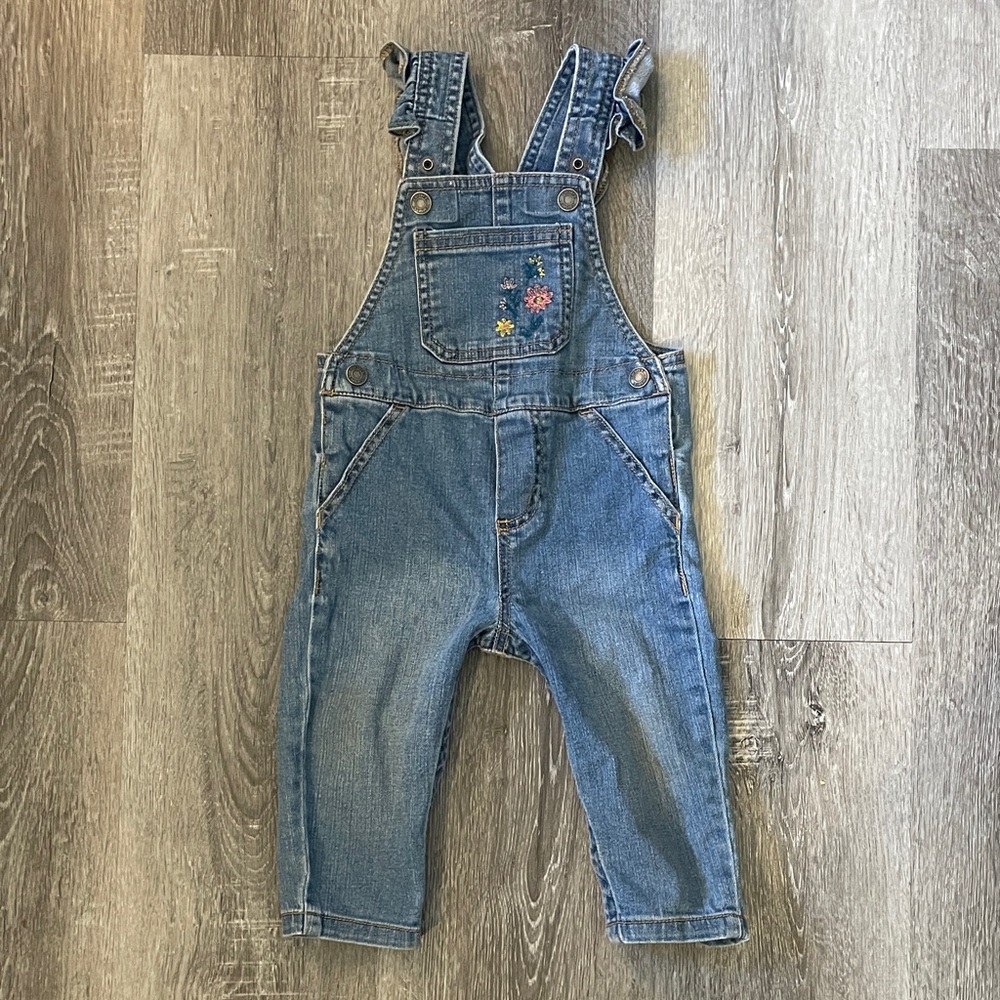 Carter's Denim Overalls with Floral Accents